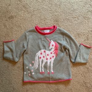 Gray and pink unicorn sweater